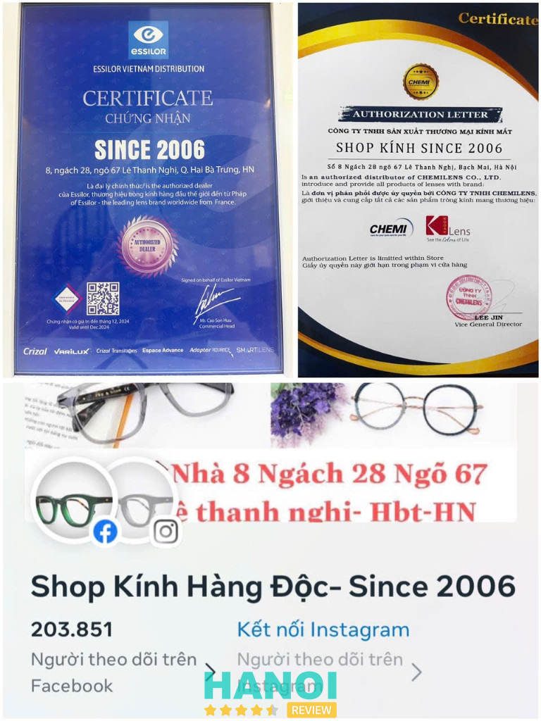 Shop Kính Hàng Độc - Since 2006 tại Hà Nội