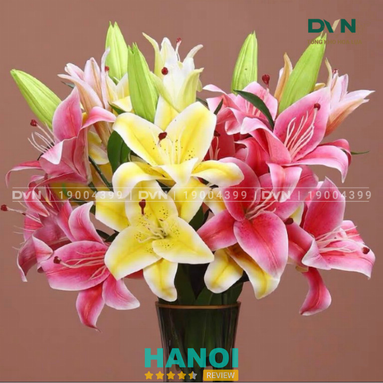 Bình hoa ly kẹp lụa cao cấp của DVN