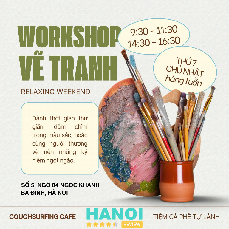 Workshop vẽ tranh tại Couchsurfing Café 
