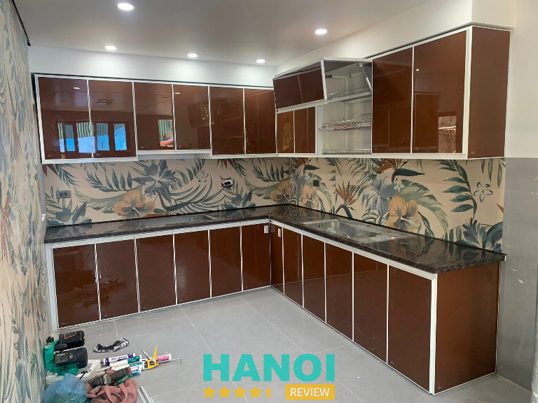 tủ bếp nhôm kính ở Hà Nội 