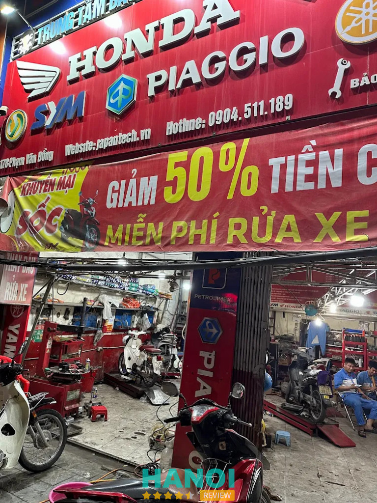 bài viết đánh giá về Trung tâm sửa xe máy Japantech: 178 Phạm Văn Đồng, Cầu Giấy