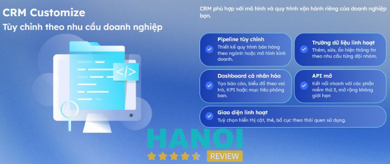 BizCRM cho phép tùy chỉnh linh hoạt