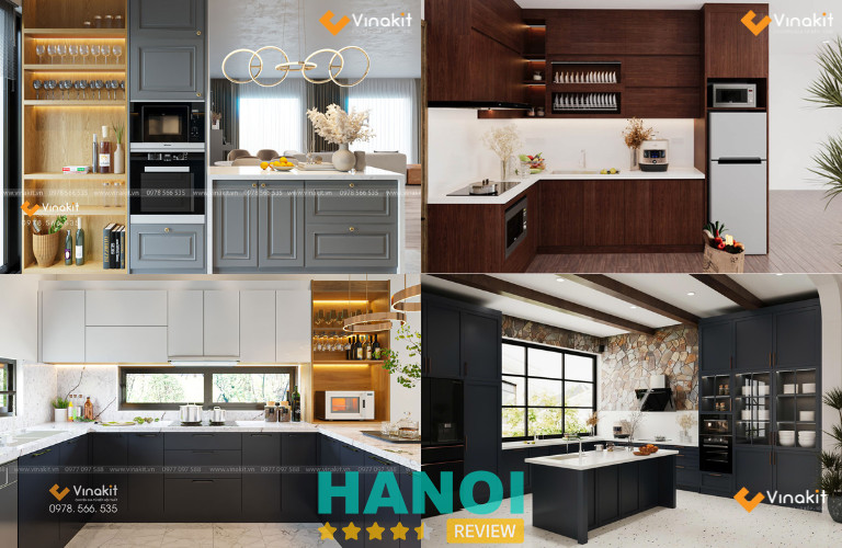 Mẫu tủ bếp gỗ công nghiệp tại Vinakit