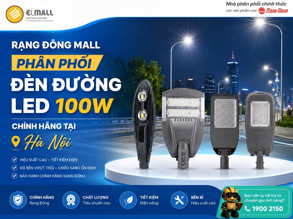 Rạng Đông Mall phân phối đèn đường LED 100W chính hãng