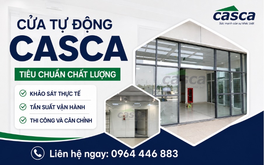 CASCA Việt Nam lắp đặt cửa tự động cho nhiều loại hình công trình