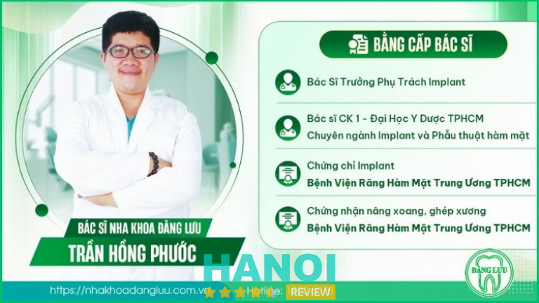 BS.CKI Trần Hồng Phước phụ trách chuyên môn Implant, chuyên phục hồi răng mất và phẫu thuật Răng Hàm Mặt