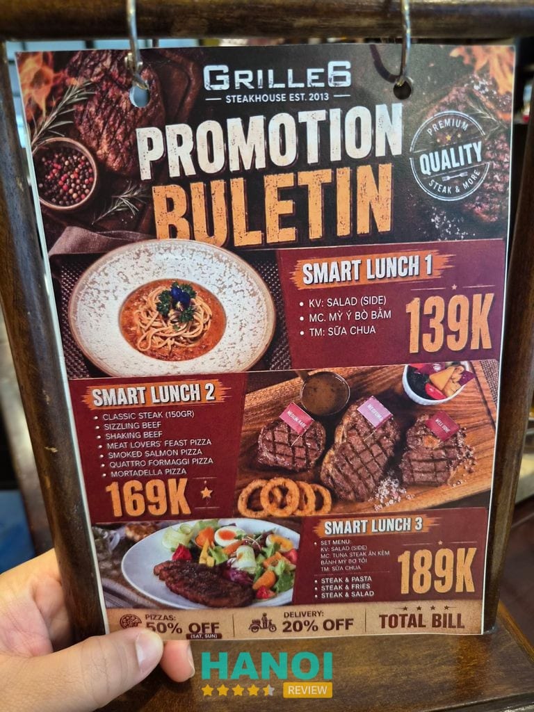 Grille6 Steakhouse tại 184 Hào Nam Hà Nội