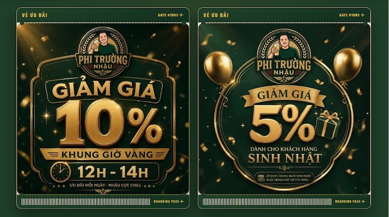 Khuyến mãi cố định khung giờ vàng, sinh nhật