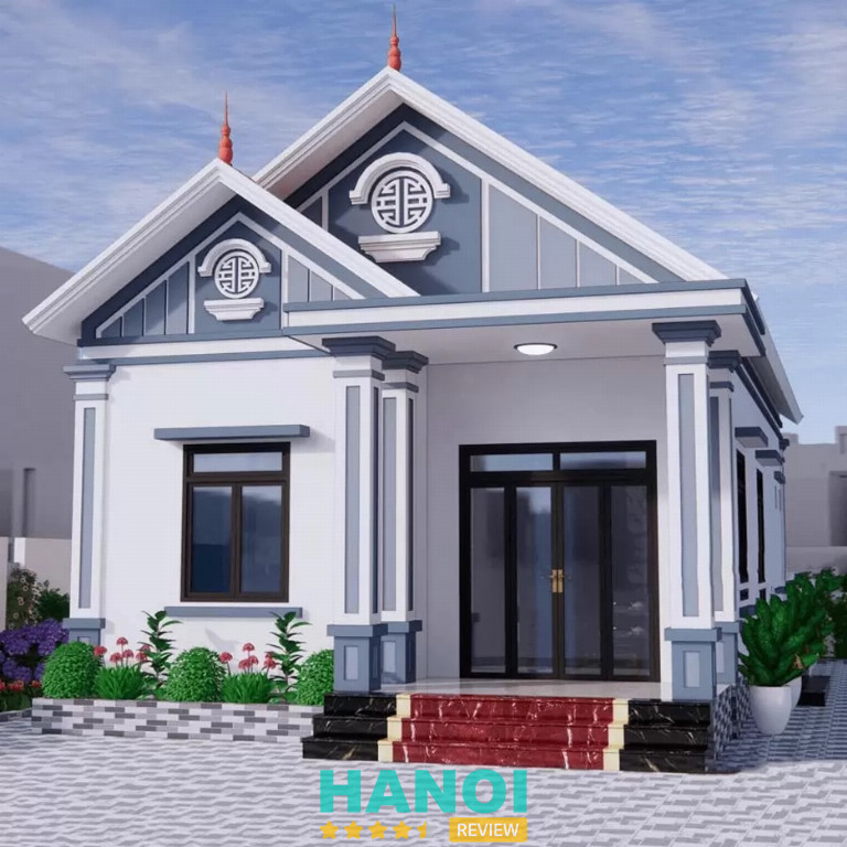 Nhà mái Thái cấp 4 là kiểu nhà có không gian sinh hoạt tập trung trên một tầng, kết hợp với hệ mái Thái có độ dốc lớn (Nguồn: Internet)