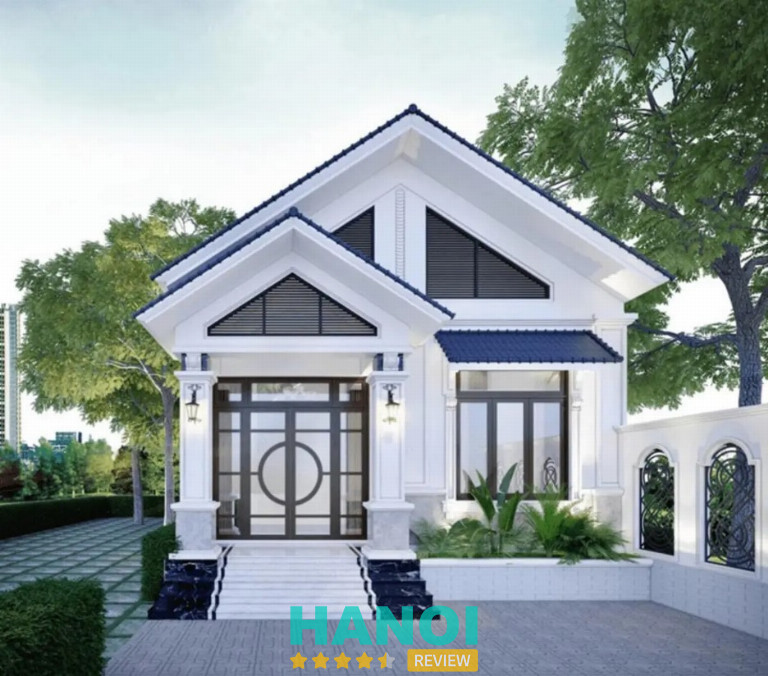 Mẫu nhà cấp 4 mái Thái đầy đủ công năng, kết hợp hệ cửa nhôm kính đón sáng (Nguồn: Internet)